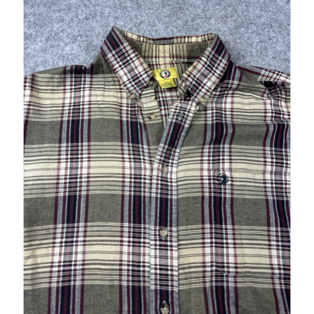 Duck Head Shirt Mens Medium Plaid Green Red Button Down Long Sleeve Casual